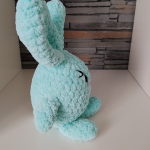 Horgolt húsvéti tojásnyuszi világos türkiz  - ünnepi díszek, dekorációk - húsvéti díszek és dekorációk - húsvéti asztaldíszek - Meska.hu