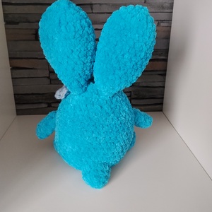 Horgolt húsvéti tojásnyuszi kék  - ünnepi díszek, dekorációk - húsvéti díszek és dekorációk - húsvéti asztaldíszek - Meska.hu