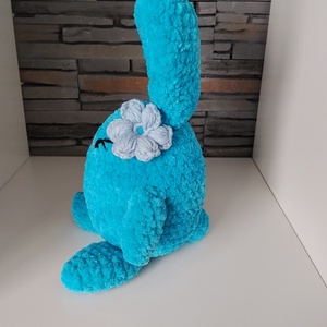 Horgolt húsvéti tojásnyuszi kék  - ünnepi díszek, dekorációk - húsvéti díszek és dekorációk - húsvéti asztaldíszek - Meska.hu