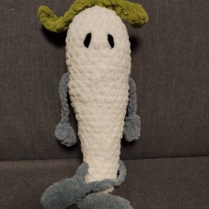 Horgolt fehér répa , Játék & Sport, Gyerekkonyha, Játék gyümölcsök és zöldségek, Horgolás, MESKA