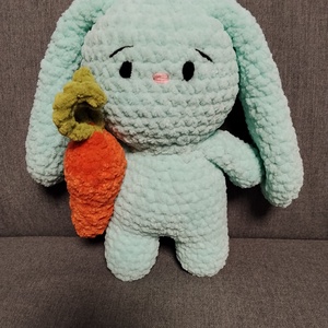 Horgolt húsvéti nyuszi répával világos türkiz , Játék & Sport, Plüssállat & Játékfigura, Nyuszi, Horgolás, MESKA