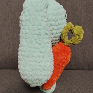 Horgolt húsvéti nyuszi répával világos türkiz  - játék & sport - plüssállat & játékfigura - nyuszi - Meska.hu