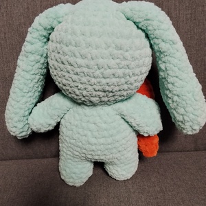 Horgolt húsvéti nyuszi répával világos türkiz  - játék & sport - plüssállat & játékfigura - nyuszi - Meska.hu