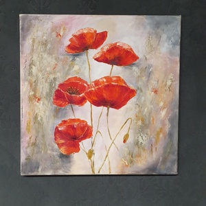 'Pipacsok a mezőn' olajfestmény  - művészet - festmény - olajfestmény - Meska.hu