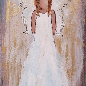 Karácsonyi angyalka fatáblán, Karácsony, Karácsonyi lakásdekoráció, Karácsonyi lakásdíszek, Famegmunkálás, Festészet, MESKA