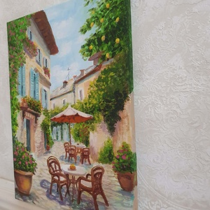 'Mediterrán utcakép' - művészet - festmény - akril - Meska.hu