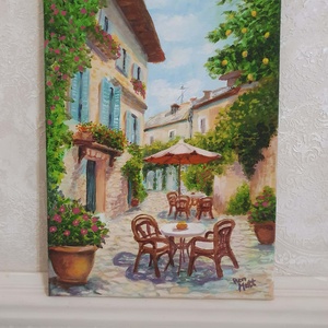 'Mediterrán utcakép' - művészet - festmény - akril - Meska.hu