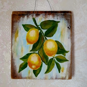 Festett fatábla - művészet - festmény - akril - Meska.hu