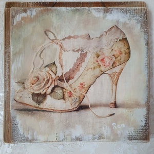 Vintage fatábla, Otthon & Életmód, Dekoráció, Kép & Falikép, Fából készült kép, Decoupage, transzfer és szalvétatechnika, Festészet, MESKA