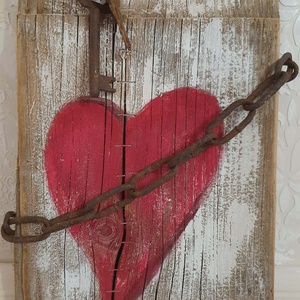 Rusztikus szív fatábla - otthon & életmód - dekoráció - kép & falikép - fából készült kép - Meska.hu