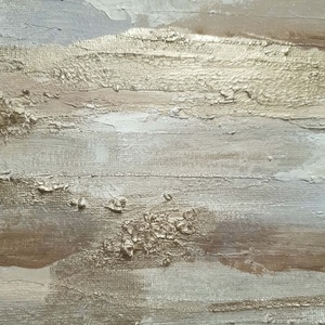 Absztrakt beige-krémfehér akrilfestmény - művészet - festmény - akril - Meska.hu