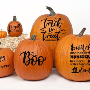 halloween tök matrica, halloween dekoráció, vicces tök feliratok, őszi ablak matrica - Meska.hu