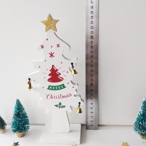 fa álló fehér Merry Christmas karácsonyi fenyőfa asztaldekoráció , kézzel festett, glitteres arany csillag - karácsony - karácsonyi lakásdekoráció - karácsonyi lakásdíszek - karácsonyi lakásdekoráció - Meska.hu