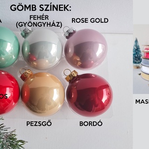 karácsonyi gömb dísz névvel feliratozva, 7cm üveg, választható gömb, felirat, szín - karácsony - karácsonyi lakásdekoráció - karácsonyfadíszek - Meska.hu