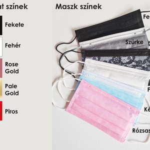 esküvői maszk kezdőbetűkkel és dátummal, eldobható, feliratos, névvel, perszonalizált - esküvő - kiegészítők - esküvői maszk - Meska.hu
