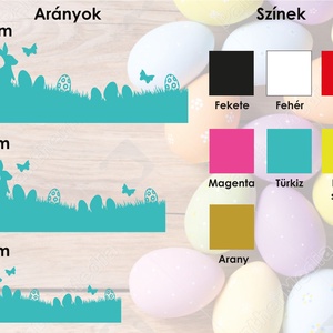 húsvéti ablakmatrica, ablakdísz, húsvéti lakásdekoráció, üvegre matrica, tavaszi rét, összeépíthető, nyuszis - otthon & életmód - dekoráció - ajtó- és ablak dekoráció - ablakmatrica - Meska.hu