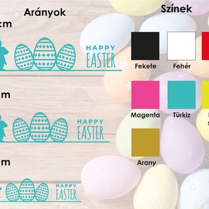 húsvéti ablakmatrica, ablakdísz, húsvéti lakásdekoráció, üvegre matrica, nyuszi, tojások, happy easter - otthon & életmód - dekoráció - ajtó- és ablak dekoráció - ablakmatrica - Meska.hu