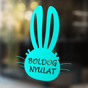 húsvéti ablakmatrica, ablakdísz, húsvéti lakásdekoráció, üvegre matrica, nyuszi, tojások, boldog nyulat - otthon & életmód - dekoráció - ajtó- és ablak dekoráció - ablakmatrica - Meska.hu