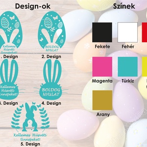 húsvéti ablakmatrica, ablakdísz, húsvéti lakásdekoráció, üvegre matrica, nyuszi, tojások, boldog nyulat - otthon & életmód - dekoráció - ajtó- és ablak dekoráció - ablakmatrica - Meska.hu