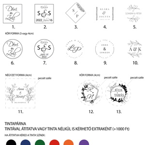 esküvői pecsét, nyomda fa alappal választható motívum, egyedi szöveg, viaszpecsét, viasznyomó - esküvő - dekoráció - tábla & jelzés - Meska.hu