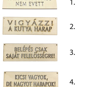 Kutyás figyelmeztető fa tábla, A kutya ma még nem evett, Vigyázz a kutya harap - otthon & életmód - ház & kert - névtábla - Meska.hu