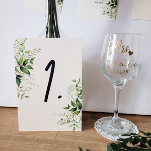 esküvői greenery asztalszám, 1 oldalas, A5 - Meska.hu