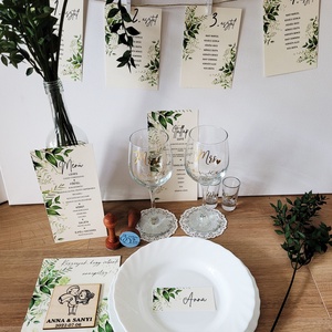 esküvői greenery ültetési rend, 1 oldalas - esküvő - meghívó & kártya - menü - Meska.hu