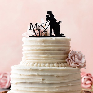 Esküvői tortabeszúró, torta dísz, plexi, fekete színben, több design - esküvő - dekoráció - sütidísz - Meska.hu
