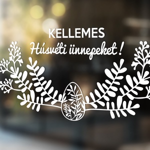 húsvéti ablakmatrica, ablakdísz, húsvéti lakásdekoráció, üvegre matrica, nyuszi, tojások, boldog nyulat, üvegmatrica, Otthon & Életmód, Dekoráció, Ajtó- és ablak dekoráció, Ablakmatrica, Mindenmás, MESKA