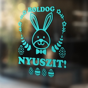 húsvéti ablakmatrica, ablakdísz, húsvéti lakásdekoráció, üvegre matrica, nyuszi, tojások, boldog nyulat, üvegmatrica, Otthon & Életmód, Dekoráció, Ajtó- és ablak dekoráció, Ablakmatrica, Mindenmás, MESKA