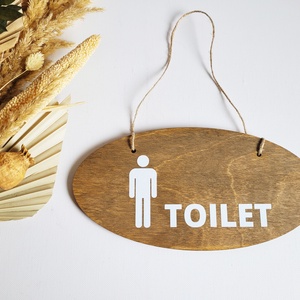 Feliratos tábla, Fa, Mosdó, Wc, Toilet - otthon & életmód - dekoráció - fali és függő dekoráció - felirat - Meska.hu