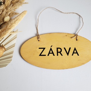 Nyitva Zárva tábla fából, Festett fekete vagy lazúrozott - otthon & életmód - dekoráció - fali és függő dekoráció - felirat - Meska.hu