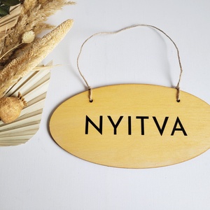 Nyitva Zárva tábla fából, Festett fekete vagy lazúrozott - otthon & életmód - dekoráció - fali és függő dekoráció - felirat - Meska.hu