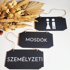 Wc fa tábla, Mosdó, Toilet - otthon & életmód - dekoráció - fali és függő dekoráció - felirat - Meska.hu