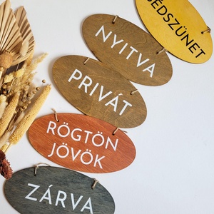 Feliratos fa tábla, Nyitva zárva, ebédszübet, egyedi, Otthon & Életmód, Dekoráció, Fali és függő dekoráció, Felirat, Famegmunkálás, Festészet, MESKA