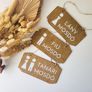 Mosdó, WC tábla, Otthon & Életmód, Dekoráció, Fali és függő dekoráció, Felirat, Famegmunkálás, Festészet, MESKA