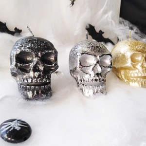 Koponya gyertya Halloween dekoráció, Otthon & Életmód, Dekoráció, Halloween, Halloweeni dekoráció, Gyertya-, mécseskészítés, MESKA