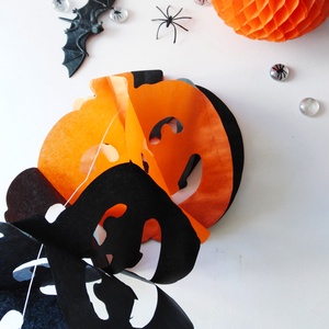 Halloween tök garland papír dekoráció 3 méter - otthon & életmód - dekoráció - halloween - halloweeni dekoráció - Meska.hu