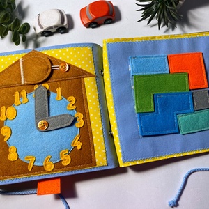 Montessori matatókönyv, csendeskönyv 6 oldallal, fejlesztőkönyv, matatókönyv 3 éves kortól, egyedi ajándék gyerekeknek - játék & sport - textilkönyv & babakönyv - Meska.hu