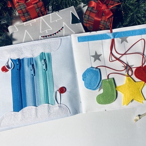 Karácsonyi ajandék, matatókönyv gyerekeknek, fejlesztőkönyv, csendeskönyv 1 éves kortól, egyedi ajándék gyerekeknek - játék & sport - textilkönyv & babakönyv - Meska.hu