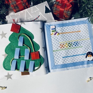 Karácsonyi ajandék, matatókönyv gyerekeknek, fejlesztőkönyv, csendeskönyv 1 éves kortól, egyedi ajándék gyerekeknek, Játék & Sport, Textilkönyv & Babakönyv, Varrás, MESKA