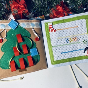 Karácsonyi ajandék, matatókönyv gyerekeknek, fejlesztőkönyv, csendeskönyv 1 éves kortól, egyedi ajándék gyerekeknek - játék & sport - textilkönyv & babakönyv - Meska.hu