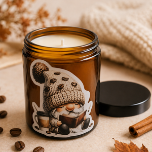 Kávézós manó szójagyertya 180ml - otthon & életmód - gyertya, illat, aroma - gyertya - Meska.hu
