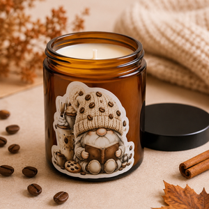 Kávézós manó szójagyertya 180ml - otthon & életmód - gyertya, illat, aroma - gyertya - Meska.hu