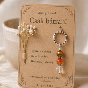 Zsebnyi útravaló � Csak bátran! � ásványos kulcstartó ajándékkártyán - Meska.hu