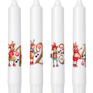 Rénszarvasos Advent � 4 db-os számozott adventi szálgyertya szett - karácsony - adventi díszek - adventi gyertyadíszek és koszorúdíszek - Meska.hu