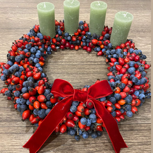 Csipkebogyó koszorú /ajtódísz - karácsony - adventi díszek - adventi gyertyadíszek és koszorúdíszek - Meska.hu