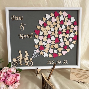 Esküvői alternatív vendégkönyv fából, bicikliskeret keret nélkül, vagy keretezve - esküvő - emlék & ajándék - vendégkönyv - Meska.hu