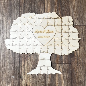 Puzzle fa esküvői alternatív vendégkönyv fából, Esküvő, Emlék & Ajándék, Vendégkönyv, Famegmunkálás, Gravírozás, pirográfia, MESKA