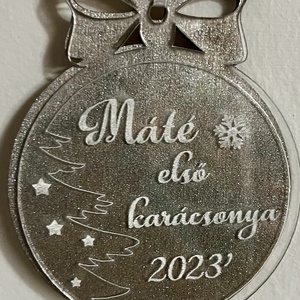Fa-plexi karácsonyfadísz egyedi szöveggel , Karácsony, Karácsonyi lakásdekoráció, Karácsonyfadíszek, Famegmunkálás, MESKA